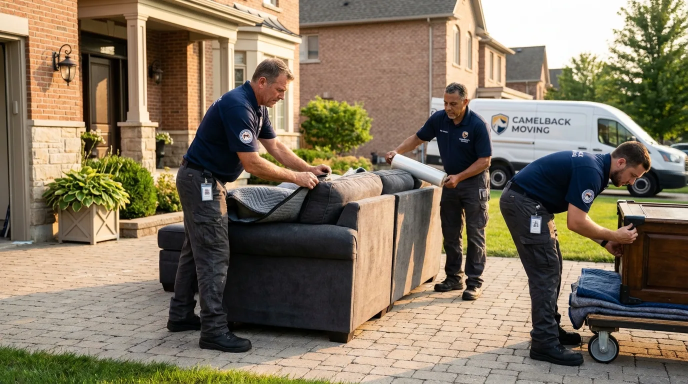 Large estate moving crew wrapping furniture in Camarillo, CA